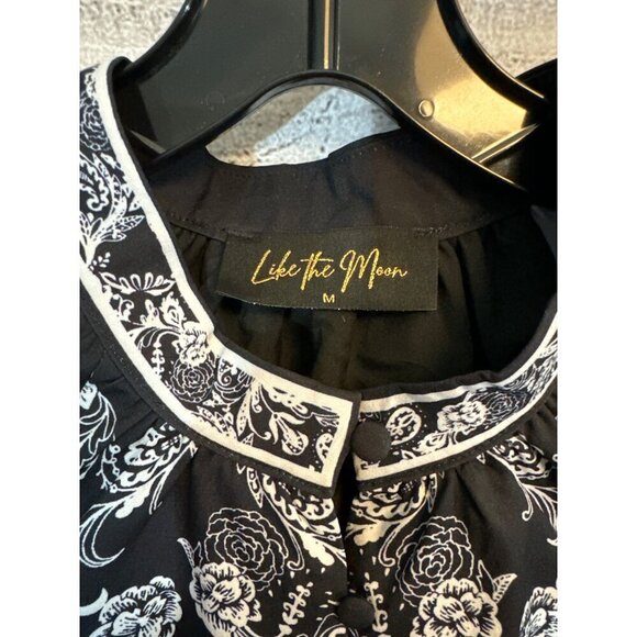 NWOT Like The Moon Floral Print Maxi Dress With Button-Front Size M - Picture 4 of 5